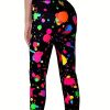 Throwing Print Butt-Lifting Sexy Yoga Pants, High Waist Slim Fit Mid-Stretch Fitness Workout Pants, Women's Activewear - Multicolor - M(6)