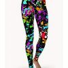 Throwing Print Butt-Lifting Sexy Yoga Pants, High Waist Slim Fit Mid-Stretch Fitness Workout Pants, Women's Activewear - Sky Blue - XL(12)