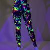 Throwing Print Butt-Lifting Sexy Yoga Pants, High Waist Slim Fit Mid-Stretch Fitness Workout Pants, Women's Activewear - Black - L(8/10)