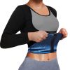 Sauna Suit For Women Sweat Body Shaper Waist Trainer Long Sleeve Zipper Shirt ( Buy A Size Up ) - XL