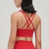 Nylon Top Women Bra Sexy Top Woman Breathable Underwear Women Fitness Yoga Sports Bra For Women Gym 22 Colors - Red - XL