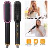 Electric Hair Straightener Brush Straightening Curler Brush Hot Comb 5 Temperature Adjustment 10S Fast Heating - US