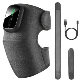 3-In-1 Heated Knee Massager Shoulder Heating Pads Elbow Brace with 3 Level Vibration and Heating Modes for Pain Stress Relief - Grey