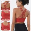 Nylon Top Women Bra Sexy Top Woman Breathable Underwear Women Fitness Yoga Sports Bra For Women Gym 22 Colors - Denim Blue - M