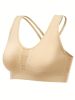 Breathable Mesh Wire-free Sports Bra, Stretchy High Impact Yoga Fitness Gym Cropped Top, Women's Activewear - Black - L