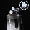 Sports Water Jug With Time Markers; Gradient Color Fitness Accessories - Black/white - 1500ml