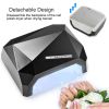 36W UV LED Lamp Nail Polish Dryer 15 LEDs Fingernail Toenail Gel Curing Machine Nail Art Painting Salon Tools Set US Plug - Black