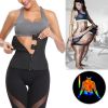 Women Latex Waist Trainer Body Shaper Corsets with Zipper Cincher Corset Top Slimming Belt Black Shapers Shapewear Plus Size - Black - L