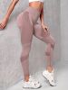 3pcs Seamless Striped Yoga Leggings For Women, High Stretch Slim Fitted Workout Gym Sports Pants, Women's Activewear - Mixed Colour - M(6)