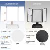 Rechargeable Foldable Makeup Mirror With LED Light 360¬∞ Adjust Wireless 1-3X Magnifying 3 Tone Light Desktop Vanity Table Mirror - white light - CN