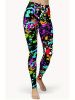 Throwing Print Butt-Lifting Sexy Yoga Pants, High Waist Slim Fit Mid-Stretch Fitness Workout Pants, Women's Activewear - Black - XXL(14)