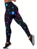 Throwing Print Butt-Lifting Sexy Yoga Pants, High Waist Slim Fit Mid-Stretch Fitness Workout Pants, Women's Activewear - Sky Blue - S(4)